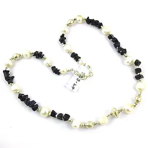 Collar de Perlas y Diamantes Negros de Moda para Mujer, Chapado en Oro, Joyería Religiosa de Moda para Fiestas y Regalos - Product Image 3