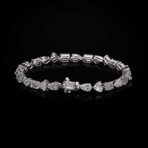 Pulsera de Tenis Eternity Personalizable de Oro Blanco de 14K con Diamantes Cultivados en Laboratorio con Certificado IGI, Corte Mixto Clásico y Lujoso para Mujer - Product Image 3