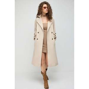 Gabardina Larga Beige con Cinturón - Product Image 1