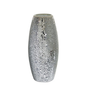 Vase en métal fait à la main avec mosaïque à paillettes pour les hôtels de mariage et les centres de villégiature par un fabricant de confiance avec des tailles 30x8 cm - Product Image 1