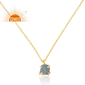 Latest Handmade Design 18K <b>Gold</b> Plated Natural Apatite Gemstone Pendant Necklace Demi Fine Jewelry Manufacturer - Product Image 2