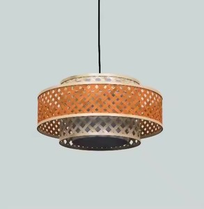 Handmade Vietnamese Rattan Lamp Natural Woven Pendant <b>Light</b> with <b>Drum</b> Ceiling & Woven Chandelier <b>Shade</b> Hanging Design - Product Image 4