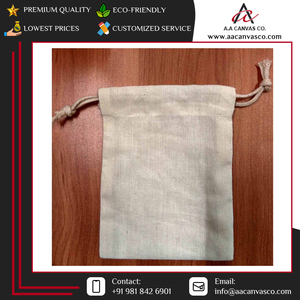 Fabricante Indio de Bolsas de Lona de Algodón de Excelente Calidad en Color Crema con Cordón, para Compradores al por Mayor a Precio Directo de Fábrica - Product Image 5