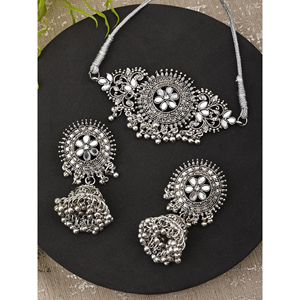 GS <b>Silver</b> Round Center Flower <b>Choker</b> Elegant Wedding Jewelry Accessory - Product Image 1