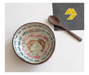 Bol en coque de noix de coco avec incrustation de nacre, bol en coque de noix de coco écologique pour servir les aliments, décoration de table, utilisation de mariage, Vietnam - Product Image 1