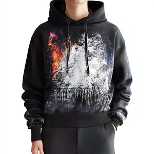 OEM ODM Sweat à capuche peinture en aérosol soleil délavé Sweat à capuche impression de logo personnalisé étiquette de marque personnalisée impression de conception personnalisée pull à capuche pour hommes - Product Image 6