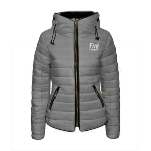 Veste d'hiver matelassée zippée en tricot de haute qualité pour femme, 100 % polyester, imperméable et respirante, idéale pour la superposition, avec marque privée - Product Image 1