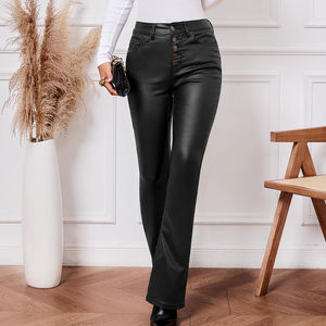 Pantalones de Cuero para Mujer, Lona, Invierno, Colores y Tallas Personalizadas, Alta Calidad, Venta al por Mayor - Product Image 3