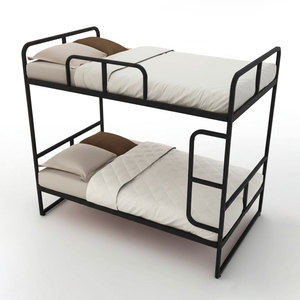 Cama litera con estructura de hierro y superficie de madera natural GT013 Abrigos para mujer - Product Image 1