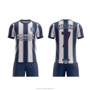 Wholesale OEM Supplier Custom Football Kit Soccer Jersey 100% Polyester Anti-Bacterial V-Neck Short Sleeve Soccer Equipment - Product Image 3