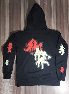 Vente en gros de spandex de haute qualité tissé sur le devant imprimé bouffant 3D pour femmes, sweat à capuche avec fermeture éclair pour femmes - Product Image 2