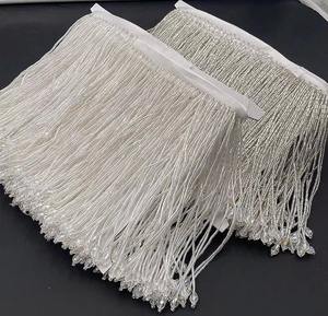 Perles en verre faites à la main et garniture en pompon pour textiles de maison, décoration élégante pour vêtements, robes de soirée et rideaux - Product Image 5