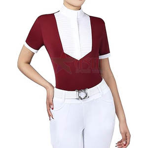 Chemise d'équitation pour femmes en marque propre - Couleur personnalisable, logo, spandex/polyester, imperméable, coupe-vent, style professionnel - Product Image 1