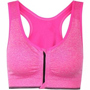 Vente en gros de vêtements de course à séchage rapide pour femmes haut à bretelles Gym Fitness Yoga soutien-gorge femmes croix dans le dos fermeture éclair soutien-gorge de sport - Product Image 4