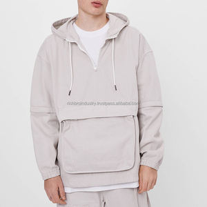 ชุดวอร์มผ้าฝ้าย100% 2ชิ้นแบบมีสไตล์ของผู้ชายชุดวอร์มโอเวอร์ไซส์ออกแบบได้เองมีรายละเอียดแบบถอดออกได้และโลโก้ด้านหน้า - Product Image 1