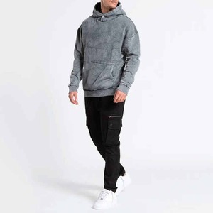 Sweats à capuche personnalisés pour hommes 100% coton délavés à l'acide sweat-shirt d'hiver brodé avec impression numérique léger et vente chaude - Product Image 4
