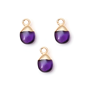 Wholesale Birthstone 8 10mm Tumble Amethyst Charms Electroplated Copper Handmade Jewelry Making Supplies DIY Bulk Charms - Product Image 1