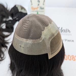 Vente en gros REGENT BWFL Toupet pour hommes avec 100% de cheveux humains Remy noués à la main trame naturelle vague droite Style Stock disponible - Product Image 2