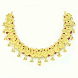 Juego de Joyería de Collar y Aretes para Mujer con Diseño Floral Tradicional Chapado en Oro de 14K, 18K y 24K, Latón Dorado, Venta al por Mayor - Product Image 4