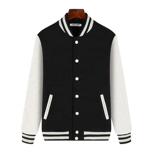 High Quality Vintage Casual Stand Collar <b>Winter</b> Style Plain Dyed Letterman Bomber <b>Jacket</b> Front 100% Wool Men's Varsity <b>Jacket</b> - Product Image 2