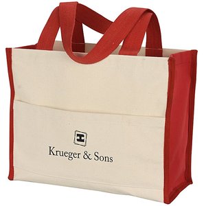 14-Oz Cotton Gusset Accent <b>Box</b> Tote Recyclable Feature - Product Image 1