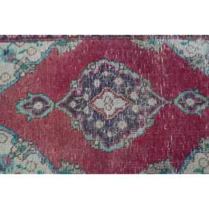 พรมวินเทจตุรกีขนาดเล็ก 1.8x2.4 ฟุต สีแดง พรมขนสัตว์แบบตะวันออก - Product Image 5