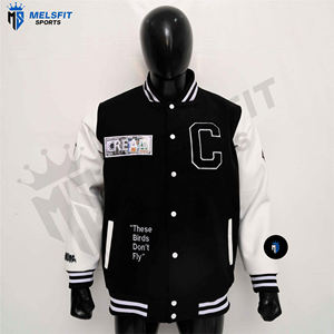 Chaqueta Bomber Casual de Invierno para Hombre, de Lana, con Cuello Alto, Bordado, Transpirable, Cortavientos, Estilo Universitario - Product Image 1