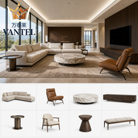 Ensemble de meubles de salon de style villa moderne italienne Vantel, canapé de luxe, table basse, solution clé en main pour la maison