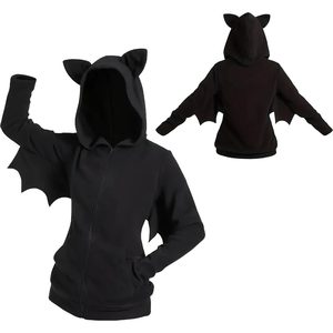 Sweat à capuche personnalisé de haute qualité100 % coton avec strass Sweat à capuche chauve-souris avec strass Sweat à capuche Hip Hop Y2K avec logo personnalisé - Product Image 6