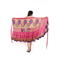 Style décontracté Boho Patchwork à volants pour femmes jupe longue Viscose Gypsy Hippie danse Saree robe