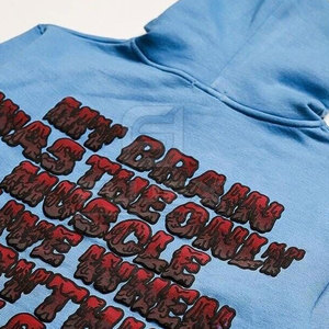 Meilleures ventes Sweats à capuche personnalisés avec impression bouffante, sweats à capuche de couleur unie et fermeture éclair, avec logo personnalisé, techniques de teinture simple - Product Image 4