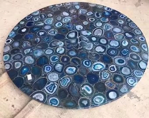 หินอาเกตขัดเงาทำมือ ของตกแต่งบ้านหรูหรา รูปแบบดอกไม้ทางศาสนา ทำจากเรซิ่น สีตามสั่ง คุณภาพสูง สำหรับวางบนโต๊ะ - Product Image 1