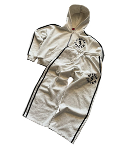 Custom breathable Men Casual Oversized Hoodies And Sweatpants Joggers Set Contrast Stitch <b>Plain</b> Sweatsuit Cotton Sport <b>Tracksuit</b> - Product Image 4