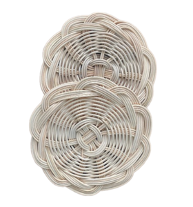 Handmade Natural Rattan <b>Coasters</b> <b>Woven</b> Wicker Mats & Pads for Protecting Furniture From Moisture for Drinks - Product Image 3