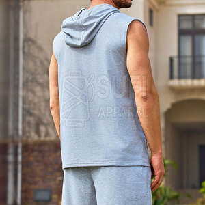 Latest Design <b>Men's</b> Solid Autumn <b>Sleeveless</b> <b>Hoodie</b> Made in Pakistan Street Style Wholesale Custom Cotton <b>Hoodie</b> - Product Image 5