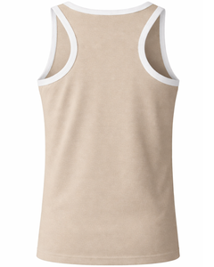 Débardeur sans manches pour homme sur mesure, coupe musclée, vêtements de sport décontractés, tissu doux, gilet côtelé, couleur beige, fabricant sur mesure, vente en gros, OEM - Product Image 3