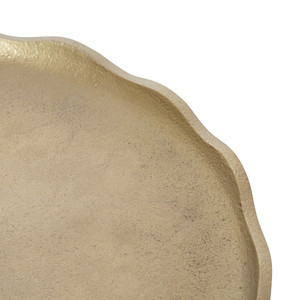 Plateau rond décoratif en métal doré en aluminium de qualité supérieure avec pieds au prix de gros du fabricant et exportateur indien - Product Image 5