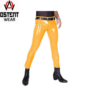 Pantalons en cuir décontractés taille haute dernière mode pour hommes vente en gros costume de rue personnalisé coupe ajustée avec fermeture éclair - Product Image 4