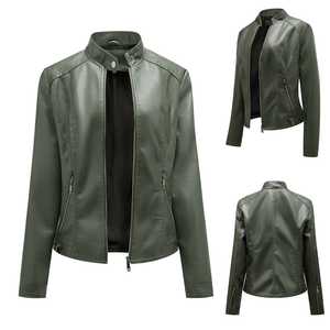 Chaqueta de motorista de piel de vaca auténtica para mujer, estilo Vintage, piel de serpiente en relieve, transpirable, teñido liso, técnicas de piel de serpiente para mujer - Product Image 4