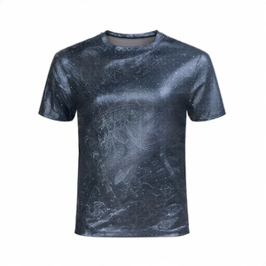 Logotipo impreso personalizado al por mayor poliéster verano ropa deportiva Camisetas manga corta sólido 180 gramos impreso sublimación camisetas - Product Image 4
