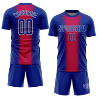 Uniforme de Fútbol Sublimado Personalizado, Jersey Azul Marino, Rosa y Azul Claro, Pantalones Cortos, Ropa Deportiva de Equipo, Fabricante de Calzado Atlético