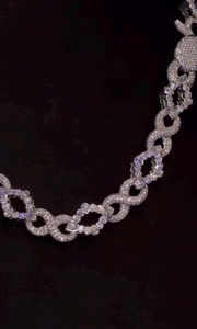 Luxury <b>Iced</b> <b>Out</b> Moissanite <b>Chain</b> with Rhodium Plated Orthodox Hip Hop Jewelry for Gift & Party Occasions VVS Shine - Product Image 4