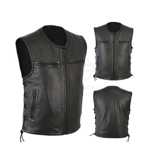 Chaleco de Cuero sin Mangas para Hombre, Transpirable, Impermeable para Invierno, Diseño Personalizado, Estilo Motociclista, Alta Calidad, Precio Razonable, MOQ Bajo - Product Image 4