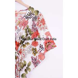 Caftán 100% Algodón, Vestido Indio de Algodón, Bata Bohemia de Algodón, Ropa de Verano, Caftán para Dormir, Caftán para Mujer para Regalo - Product Image 4