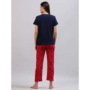 Conjunto de Pijama de Algodón 100% Color Azul Marino, Bata de Punto con Cintura Elástica, Transpirable y Suave, con Logotipo Personalizado, Talla XS, para la Noche de Invierno - Product Image 3