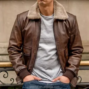 Chaqueta de Cuero de Alta Calidad, Piel de Cordero Genuina, Directo de Fábrica, Chaqueta de Cuero con Cremallera de Talla Grande, Chaqueta de Cuero Moderna para Hombre - Product Image 4