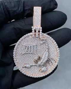Iced Out Custom Animal Design VVS Moissanite Diamond 925 Sterling Silver Medallion Hip Hop Statement <b>Pendant</b> For Unisex wear - Product Image 1