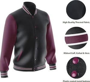 แจ็กเก็ตเบสบอลสำหรับทุกเพศแจ็กเก็ตเบสบอลพิมพ์โลโก้ได้ตามต้องการ - Product Image 4