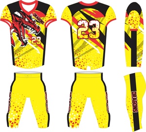 Conjunto de Pantalones y Camiseta de Fútbol Americano con Estampado por Sublimación Personalizado, Uniforme Corto Premium para un Rendimiento Óptimo, Nombre del Equipo Personalizado - Product Image 2