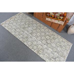 Tapis turc vintage, tapis de 2,6 x 6,1 pieds, tapis gris avec motifs de plantes et d'arbres - Product Image 3